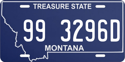 MT license plate 993296D