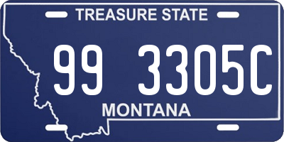 MT license plate 993305C