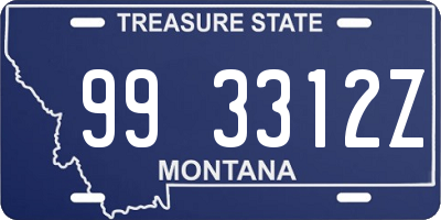 MT license plate 993312Z