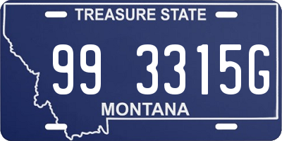 MT license plate 993315G