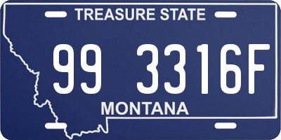 MT license plate 993316F