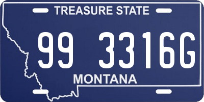 MT license plate 993316G