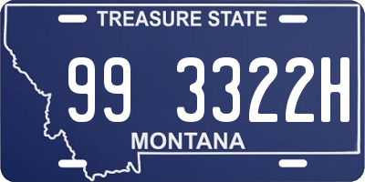 MT license plate 993322H