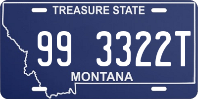 MT license plate 993322T