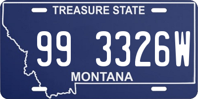 MT license plate 993326W