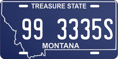 MT license plate 993335S