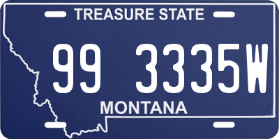 MT license plate 993335W