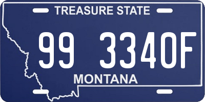 MT license plate 993340F