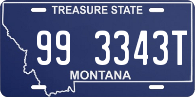 MT license plate 993343T