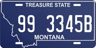 MT license plate 993345B