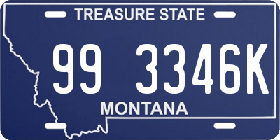 MT license plate 993346K