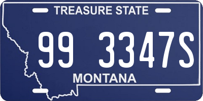 MT license plate 993347S