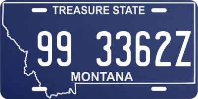 MT license plate 993362Z