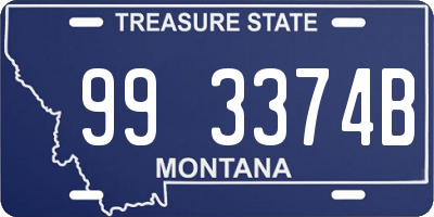 MT license plate 993374B