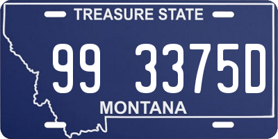 MT license plate 993375D