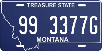 MT license plate 993377G