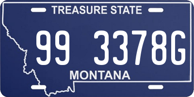 MT license plate 993378G