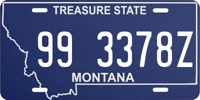 MT license plate 993378Z