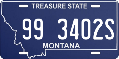 MT license plate 993402S