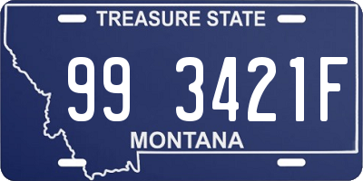 MT license plate 993421F