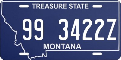 MT license plate 993422Z