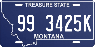 MT license plate 993425K