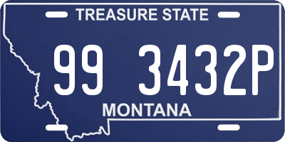 MT license plate 993432P