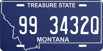 MT license plate 993432Q