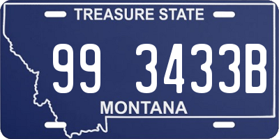 MT license plate 993433B