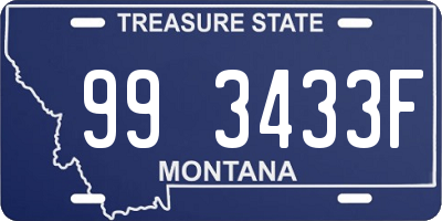 MT license plate 993433F