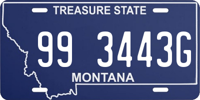 MT license plate 993443G