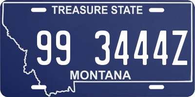 MT license plate 993444Z