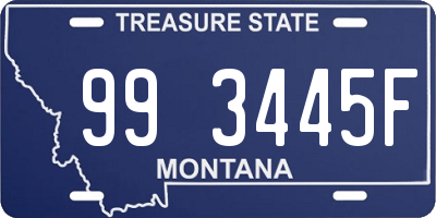 MT license plate 993445F