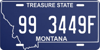 MT license plate 993449F