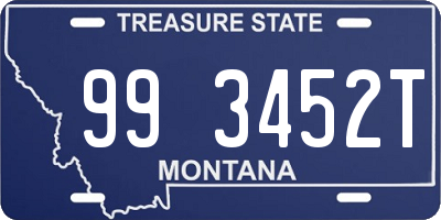 MT license plate 993452T