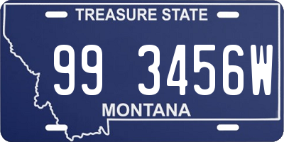 MT license plate 993456W