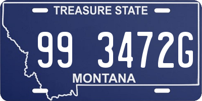 MT license plate 993472G