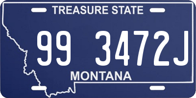 MT license plate 993472J