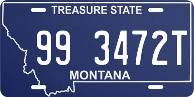 MT license plate 993472T