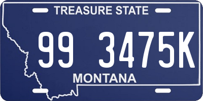 MT license plate 993475K