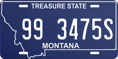 MT license plate 993475S