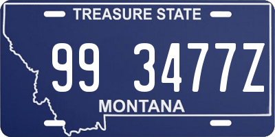 MT license plate 993477Z