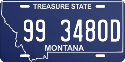 MT license plate 993480D