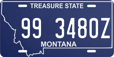 MT license plate 993480Z