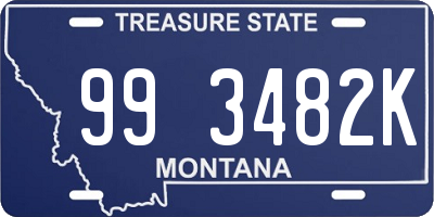 MT license plate 993482K