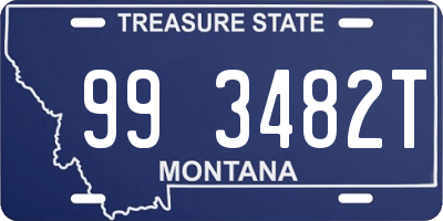 MT license plate 993482T