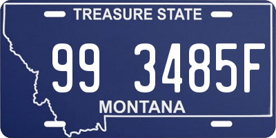 MT license plate 993485F