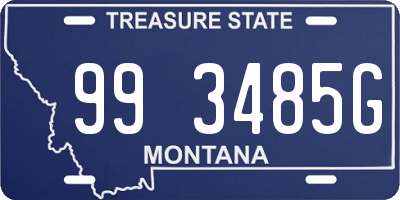 MT license plate 993485G