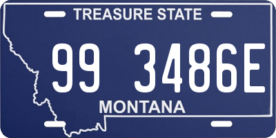 MT license plate 993486E