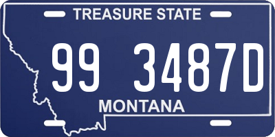 MT license plate 993487D